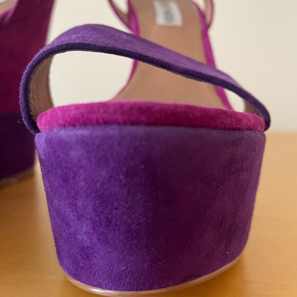 Steve Madden Suede Purple Color Block Wedges - Picture 5 of 11
